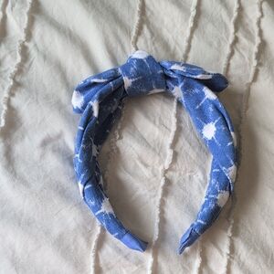 Blue Tie-Dye Knot Headband for Kids